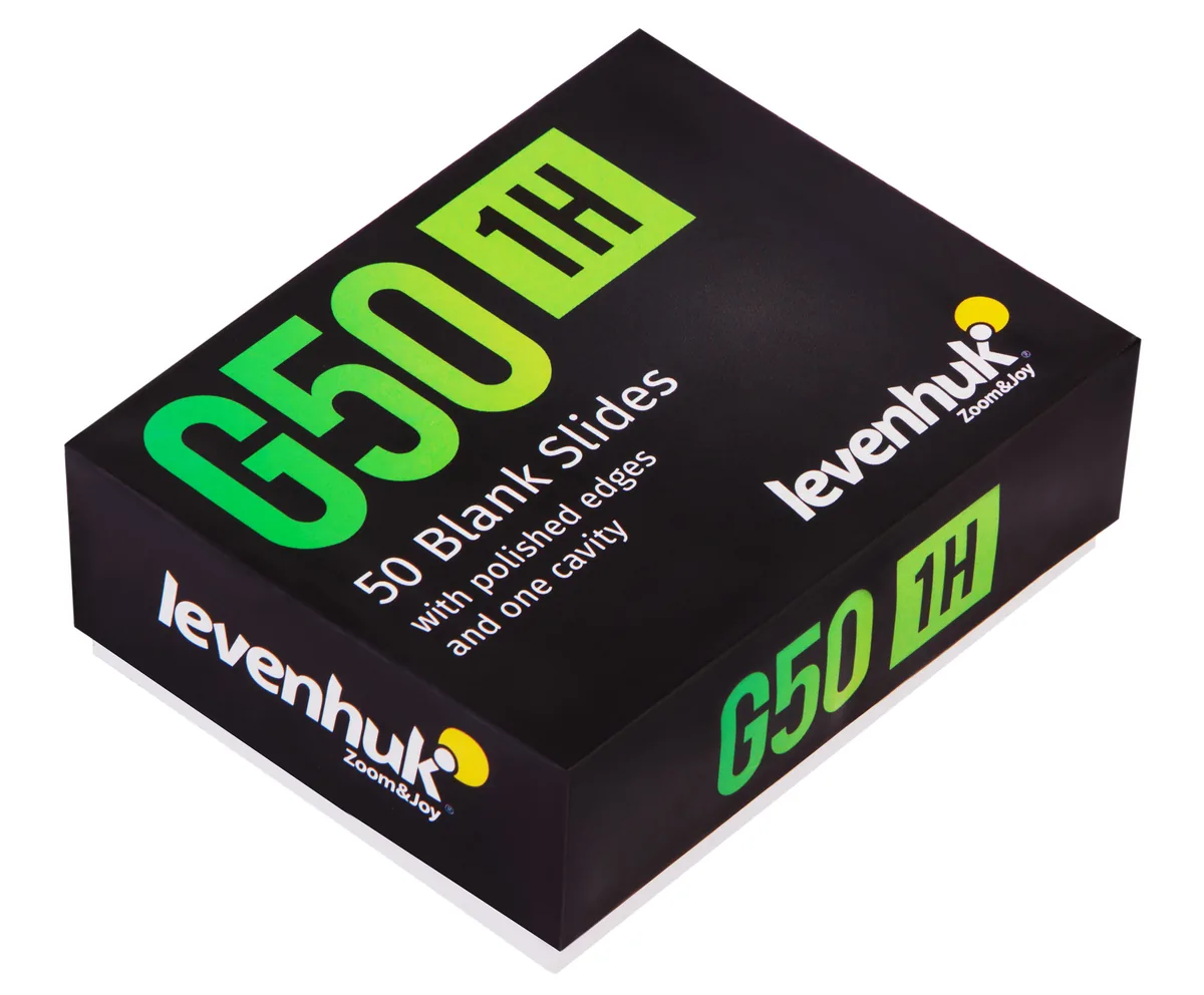 Стекла предметные с лункой Levenhuk G50 1H 50 штук