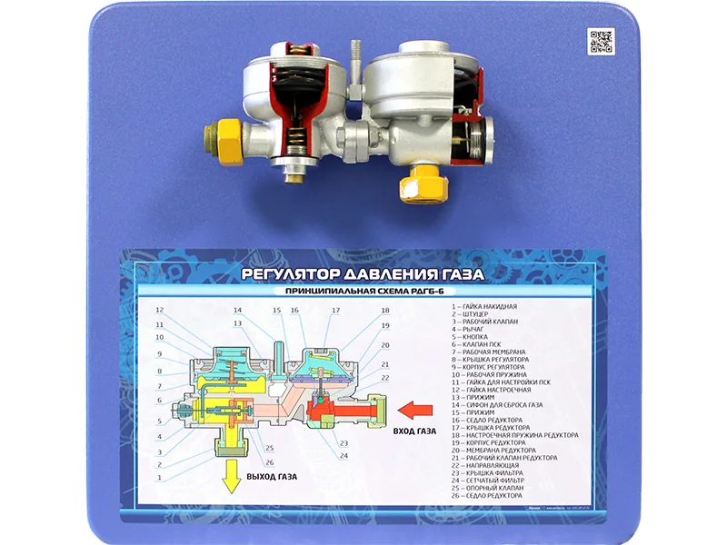 Стенд Зарница регулятор давления газа РДГ6-6