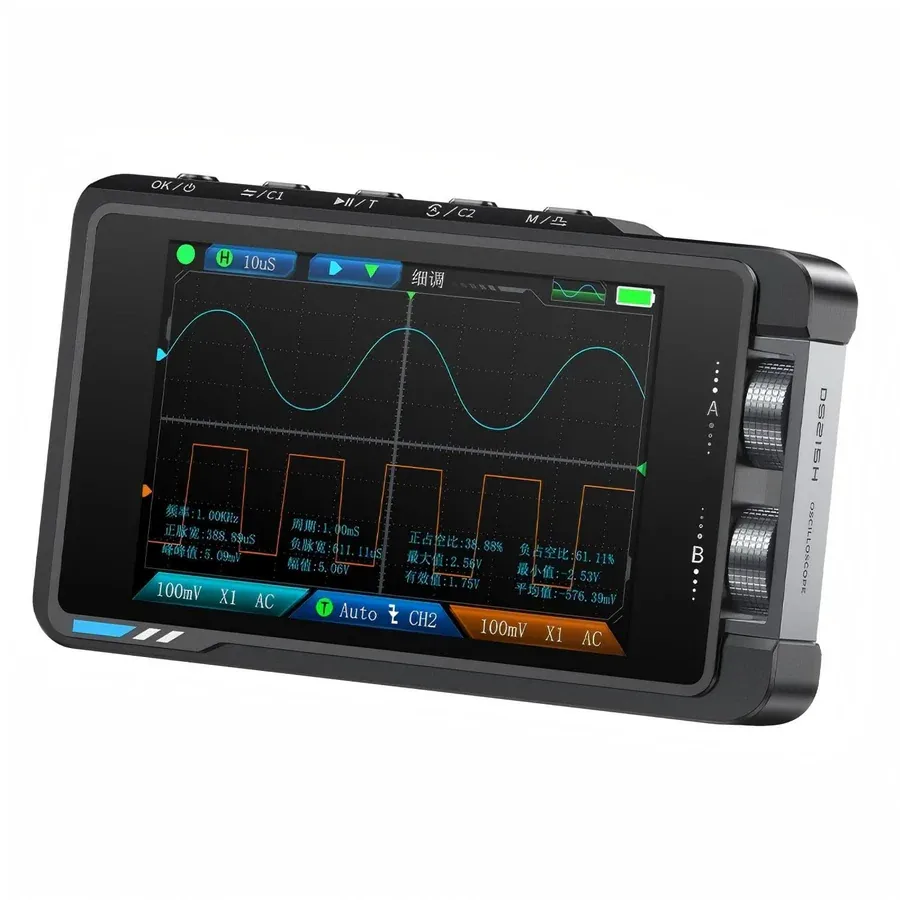Осциллограф двухканальный цифровой FNIRSI® DS215H 2-в-1 50 МГц 250